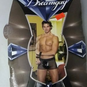 Stretch fishnet and vynl boxer brief